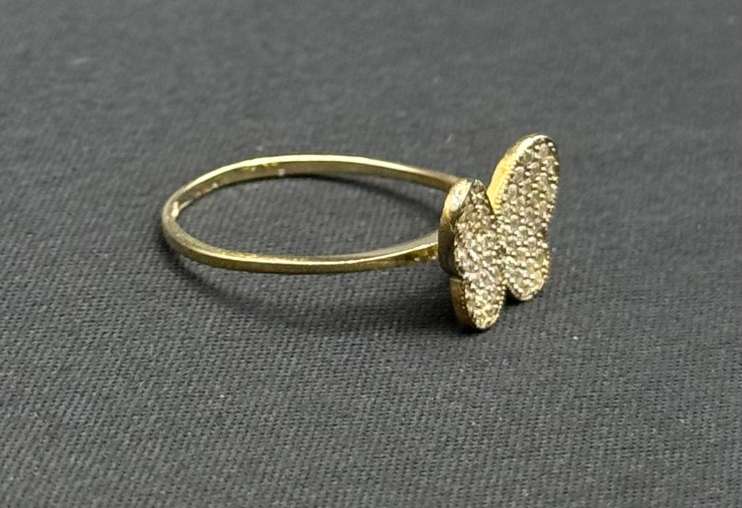 10K GOLD BUTTERFLY CZ RING