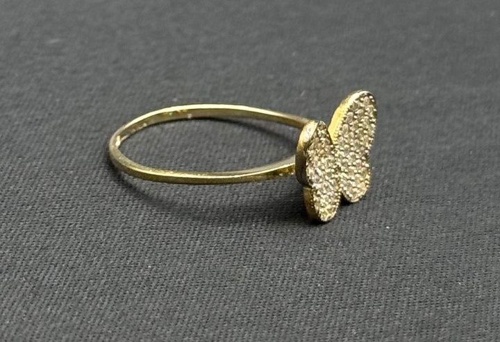 10K GOLD BUTTERFLY CZ RING
