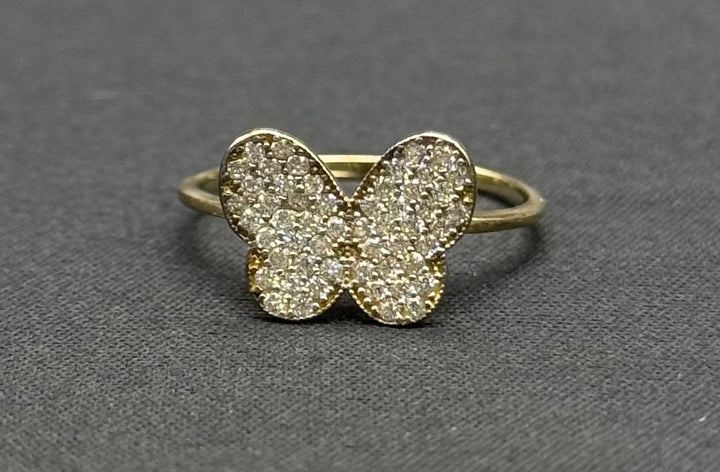 10K GOLD BUTTERFLY CZ RING