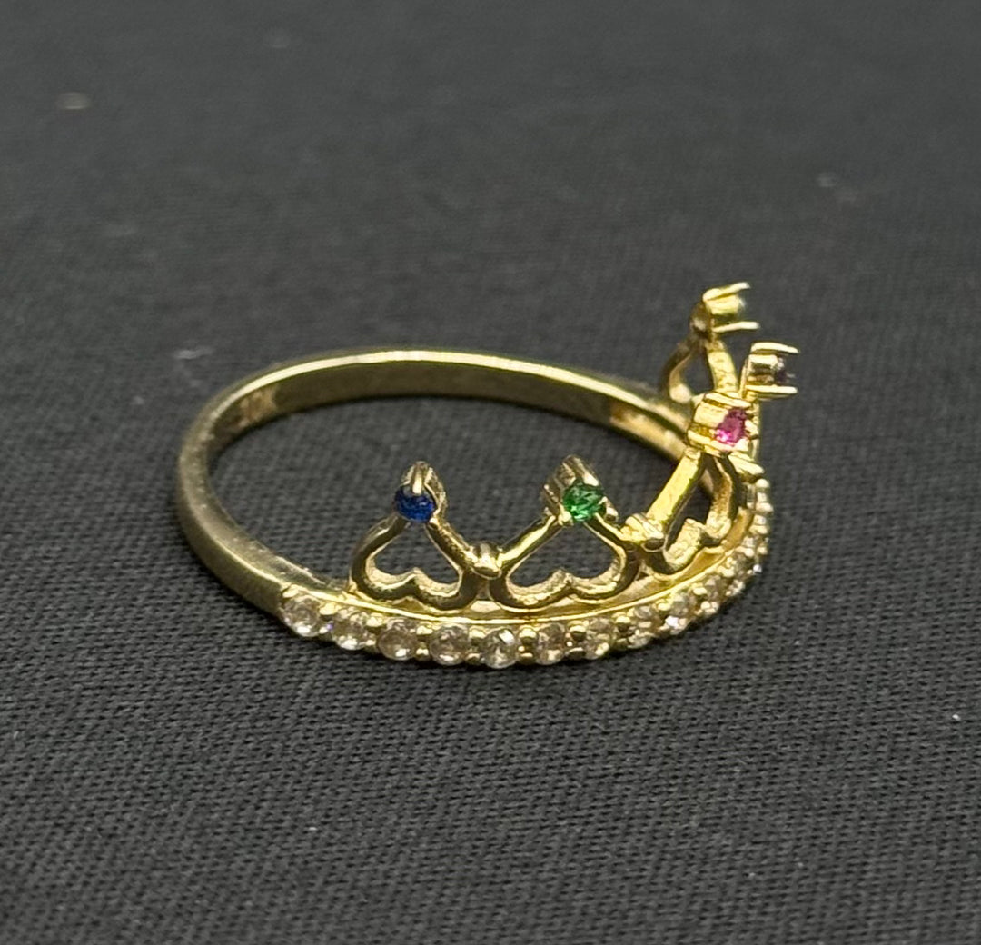 10K GOLD CROWN WITH MULTI COLOR CZ