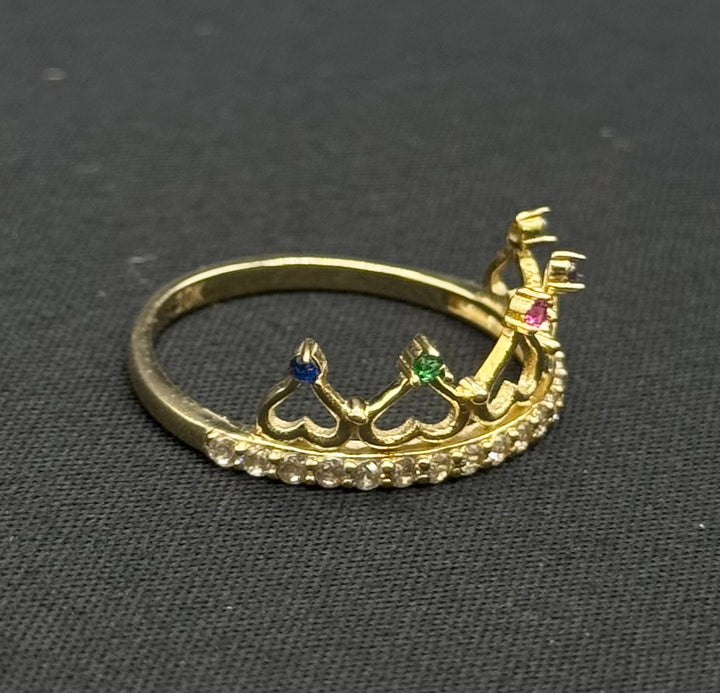 10K GOLD CROWN WITH MULTI COLOR CZ
