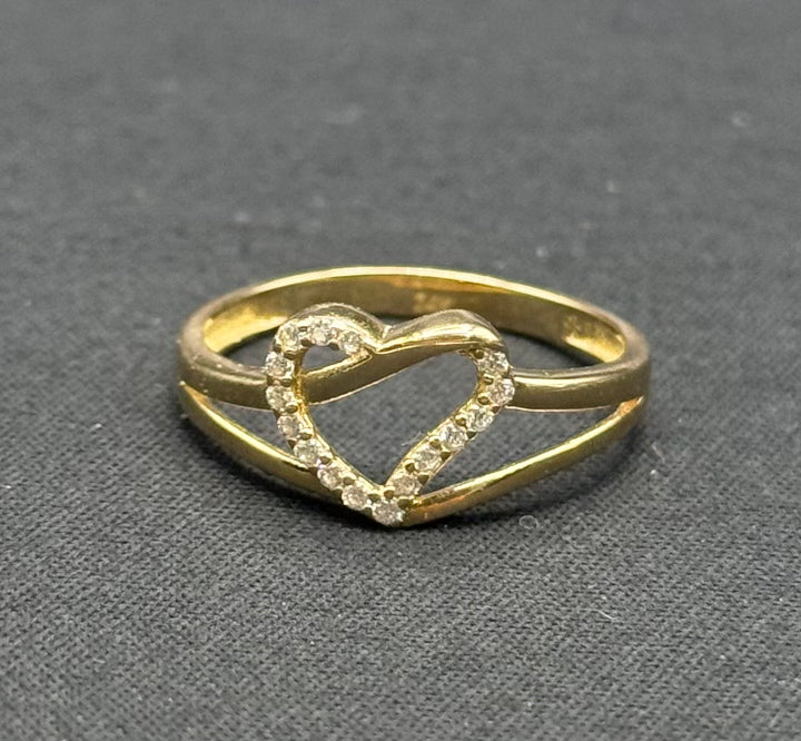 14K GOLD HEART WITH CZ