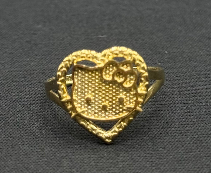 10K GOLD KITTY WITH DIA CUT RING