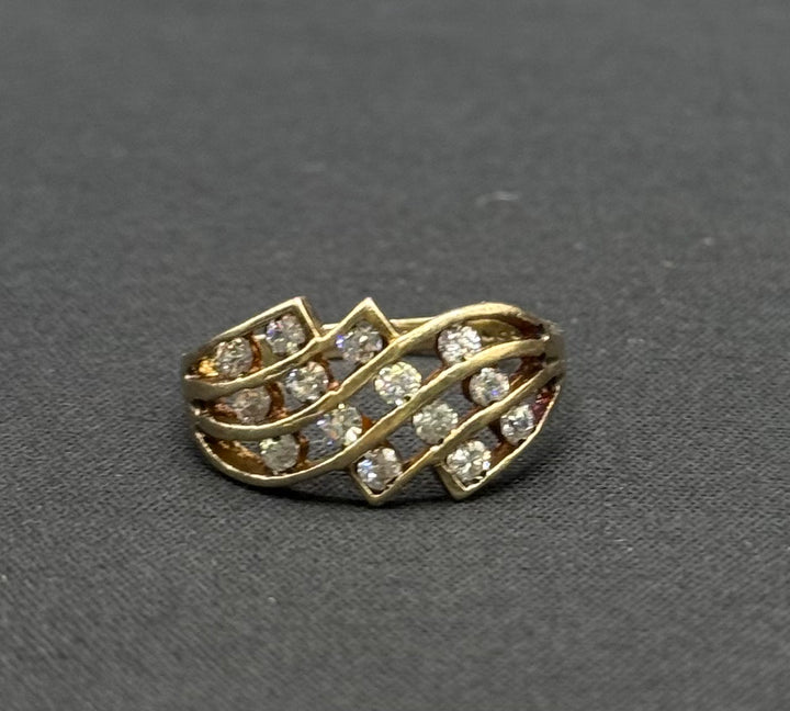 14K CZ FANCY BAND