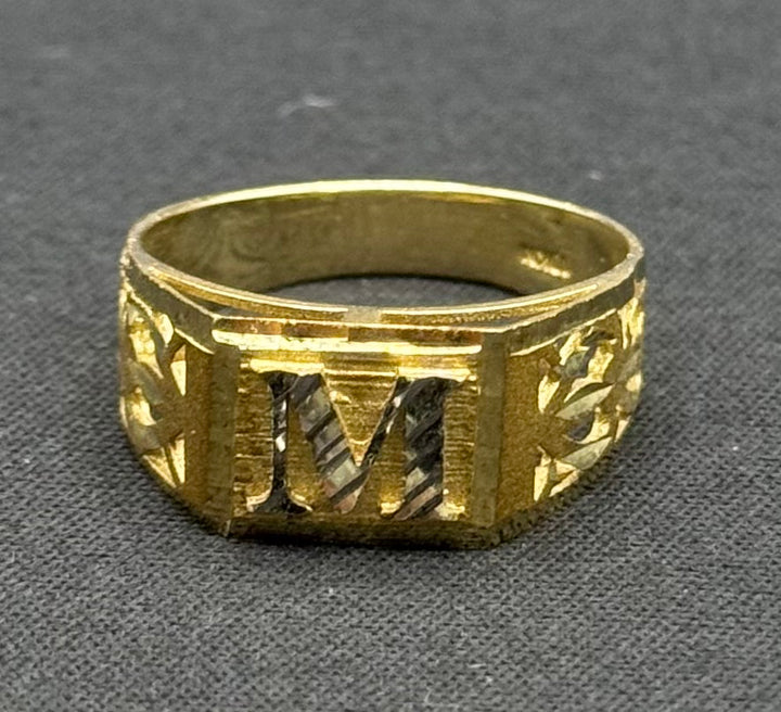 10K GOLD INITIAL M RING