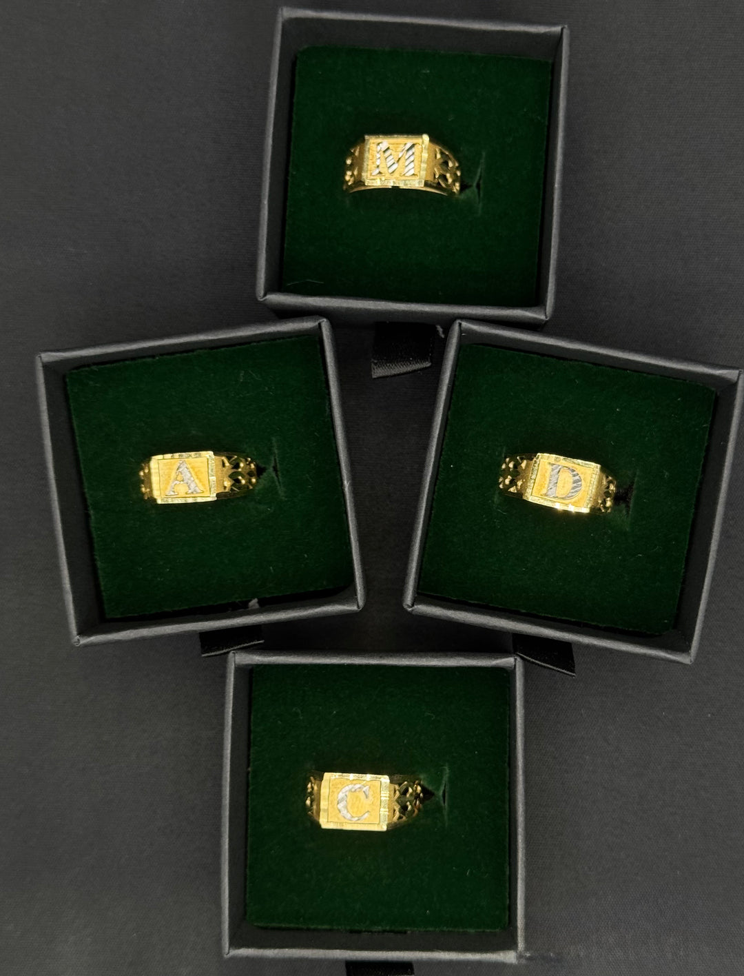 10K GOLD INITIAL M RING