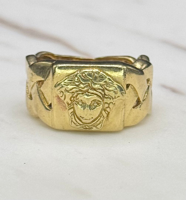 14K GOLD MEDUSA HEAD WITH MIAMI CUBAN RING