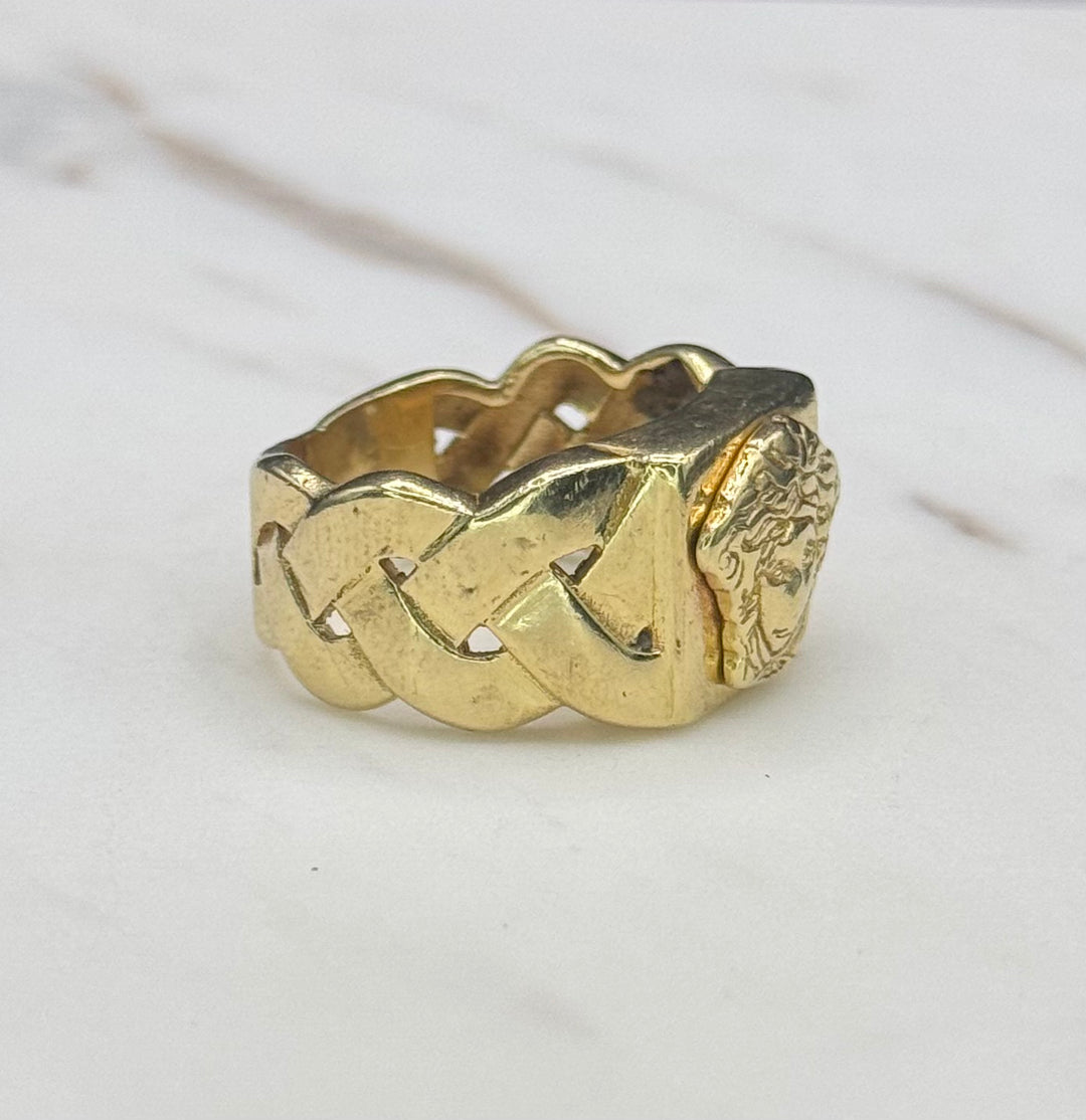 14K GOLD MEDUSA HEAD WITH MIAMI CUBAN RING