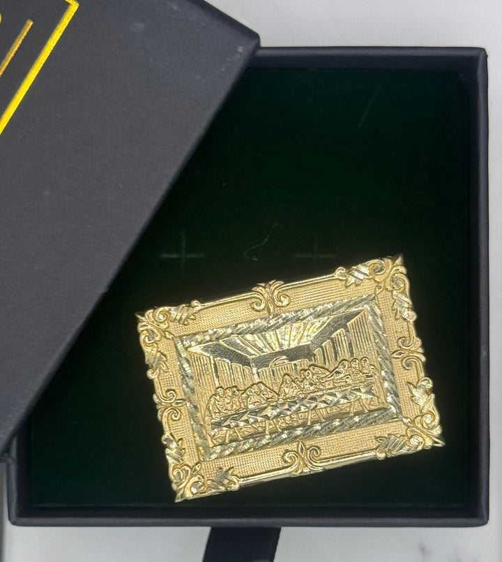 10K GOLD LAST SUPPER TWO FINGER RING