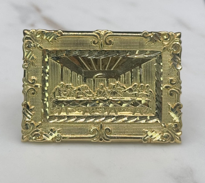 10K GOLD LAST SUPPER TWO FINGER RING
