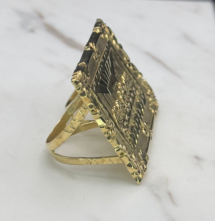 10K GOLD LAST SUPPER TWO FINGER RING