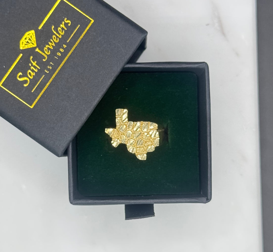 10K GOLD TEXAS NUGGET RING