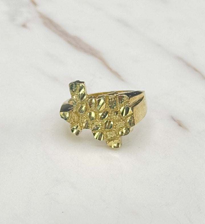 10K GOLD TEXAS NUGGET RING