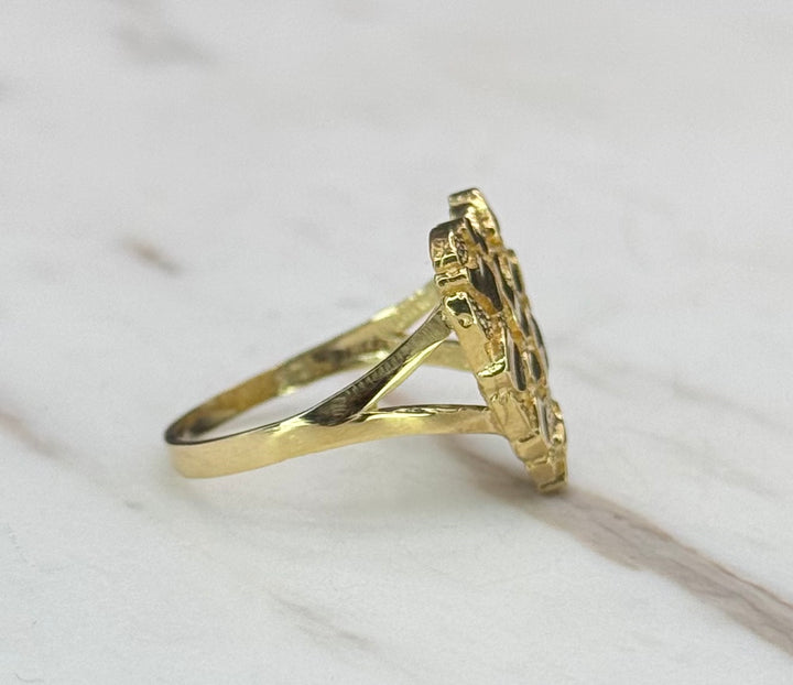 10K GOLD HEART NUGGET RING