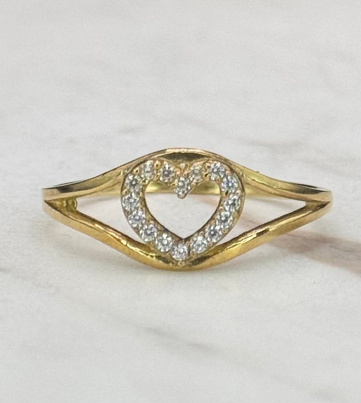 10K GOLD CZ HEART RING