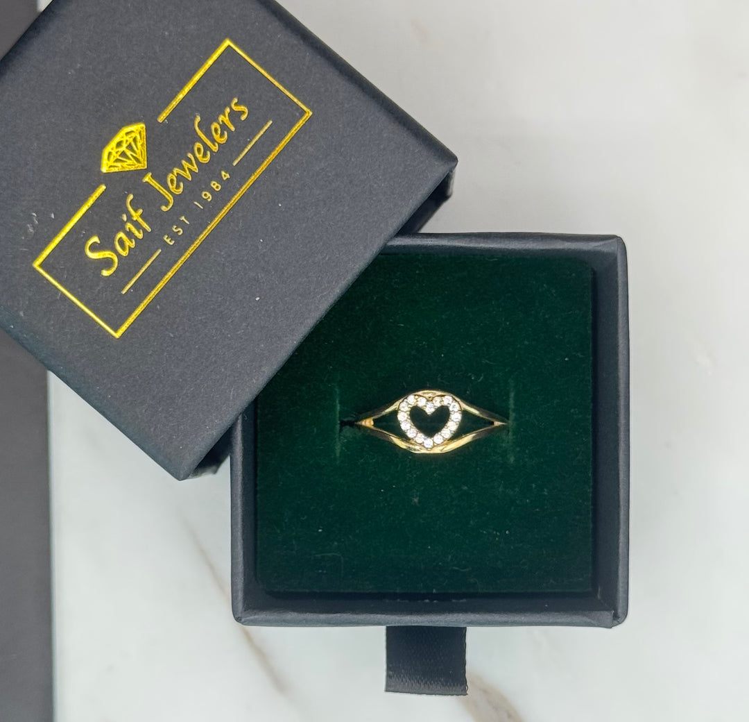 10K GOLD CZ HEART RING