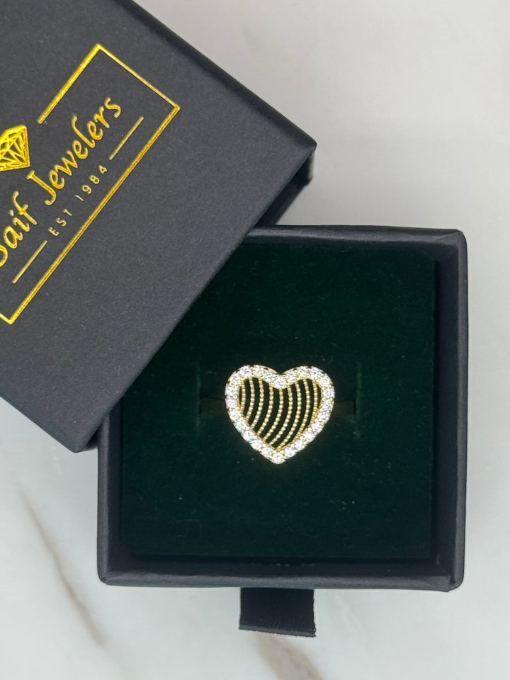 14K GOLD CZ HEART RING