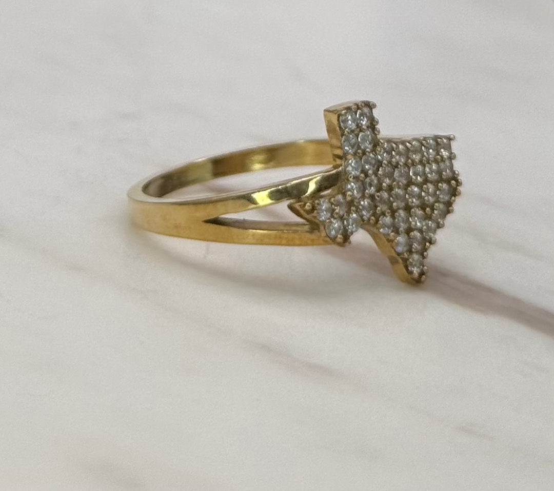 10K GOLD TEXAS CZ RING