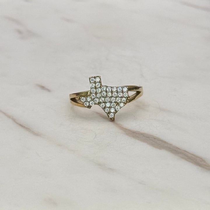 10K GOLD TEXAS CZ RING