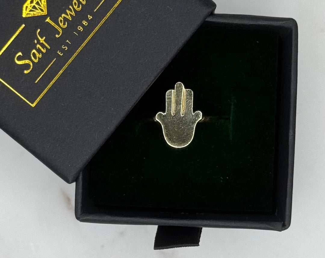 10K GOLD HAMSA HAND RING
