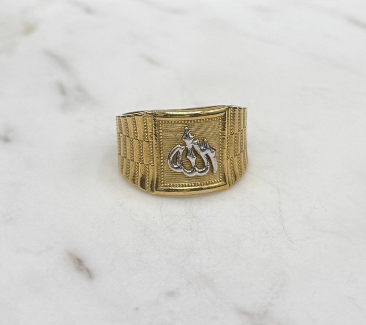 10K GOLD TWO TONE ALLAH RING