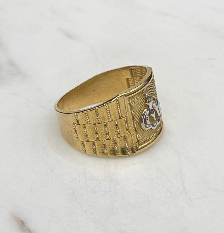 10K GOLD TWO TONE ALLAH RING