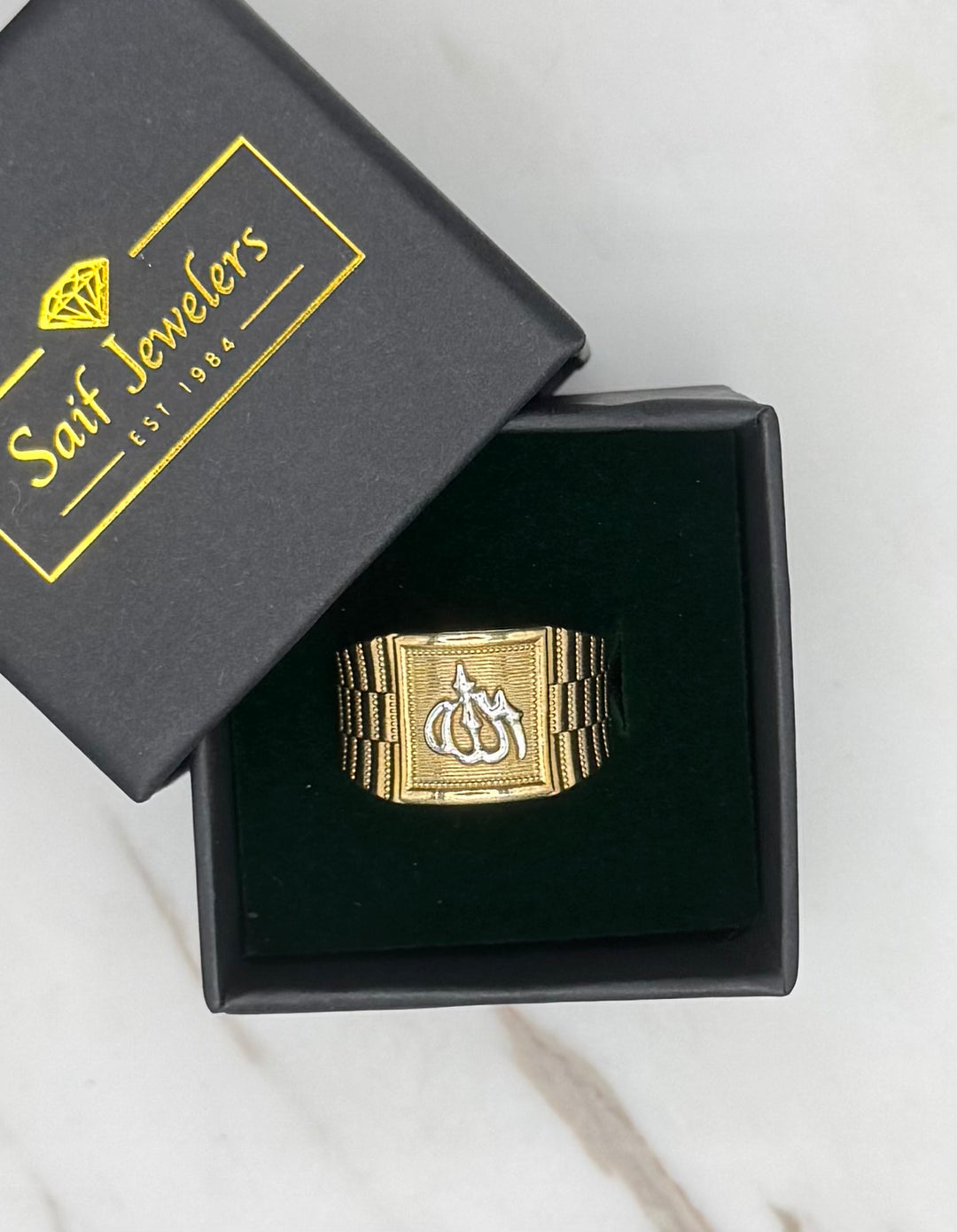 10K GOLD TWO TONE ALLAH RING