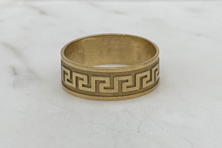 10K GOLD GREEK PRINT BAND