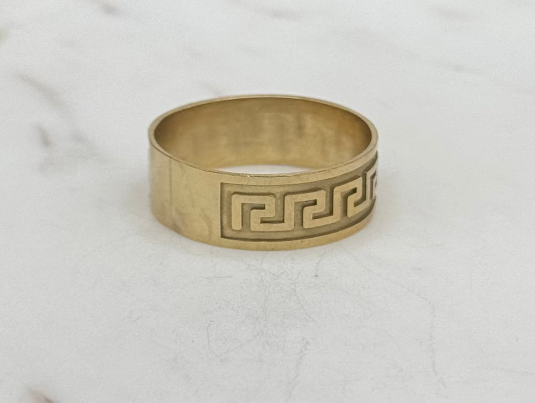 10K GOLD GREEK PRINT BAND