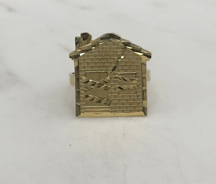 10K GOLD TRAP HOUSE DIA CUT RING