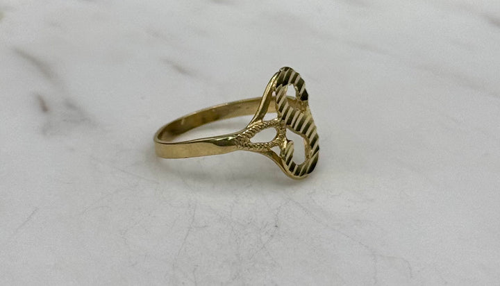 10K GOLD DIAMOND CUT S INITIAL RING