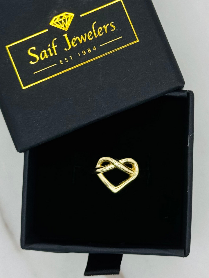10K GOLD HEART INFINITY RING
