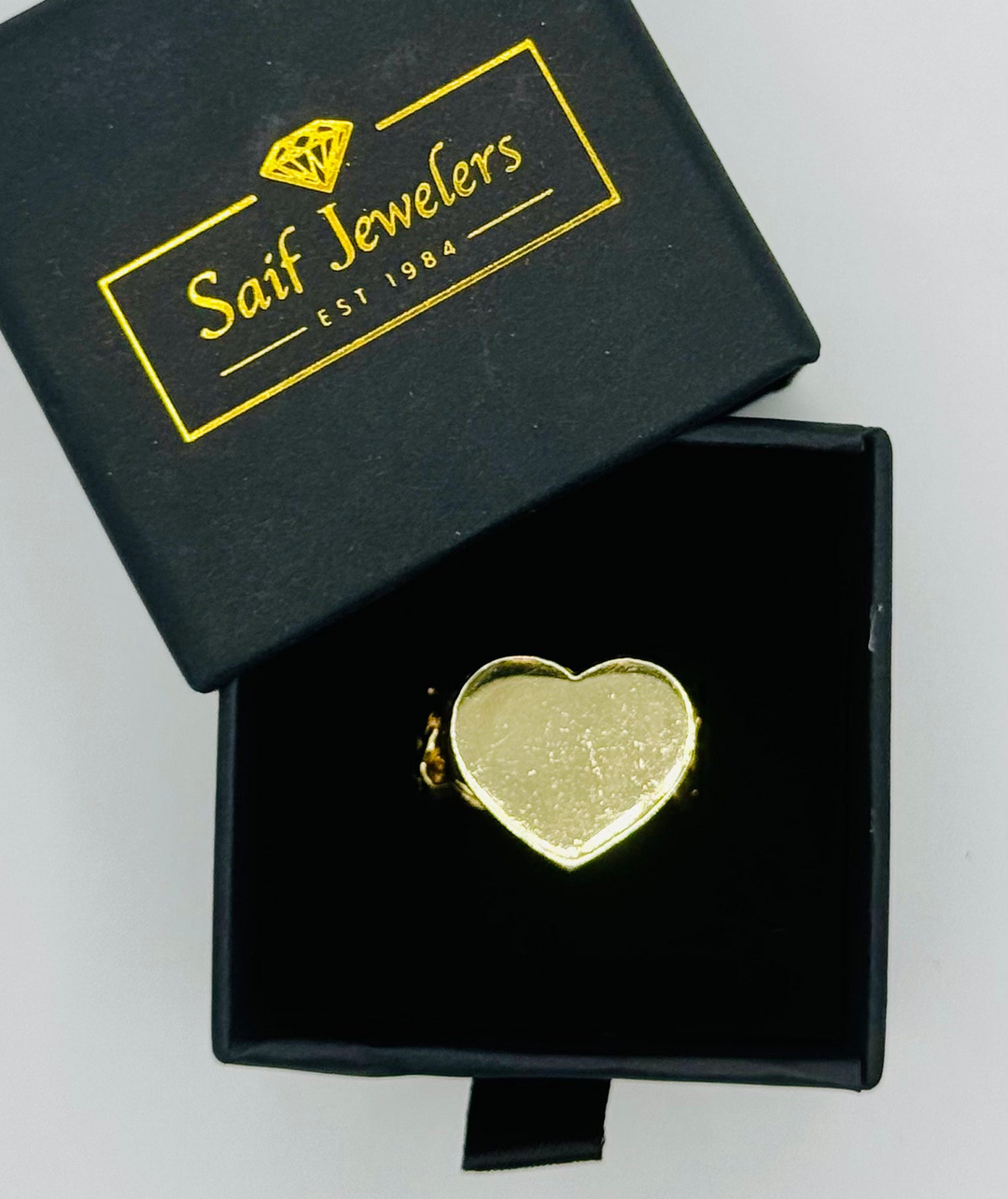 10K GOLD HEART WITH CHINO LINK RING