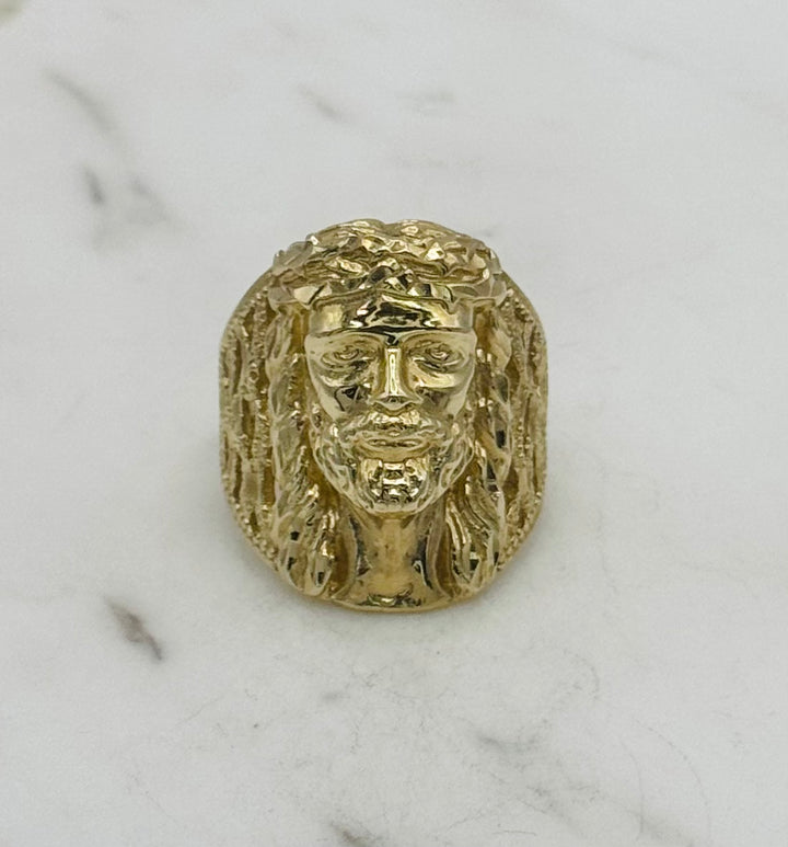 10K GOLD JESUS FACE RING