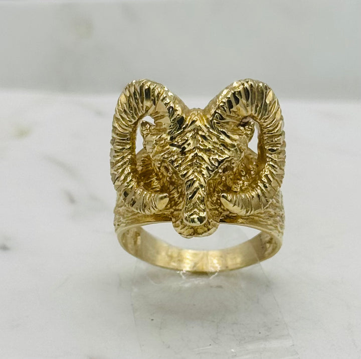 10K GOLD RAM’S HEAD RING