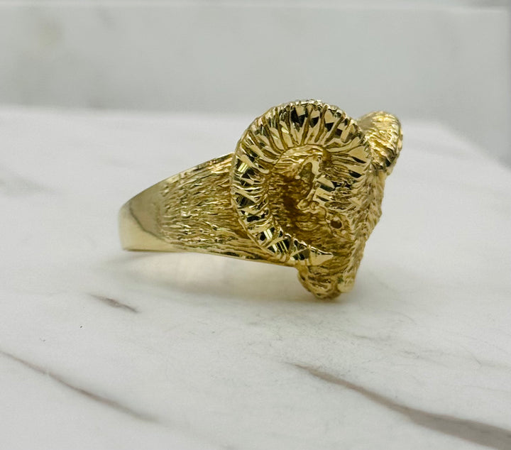 10K GOLD RAM’S HEAD RING