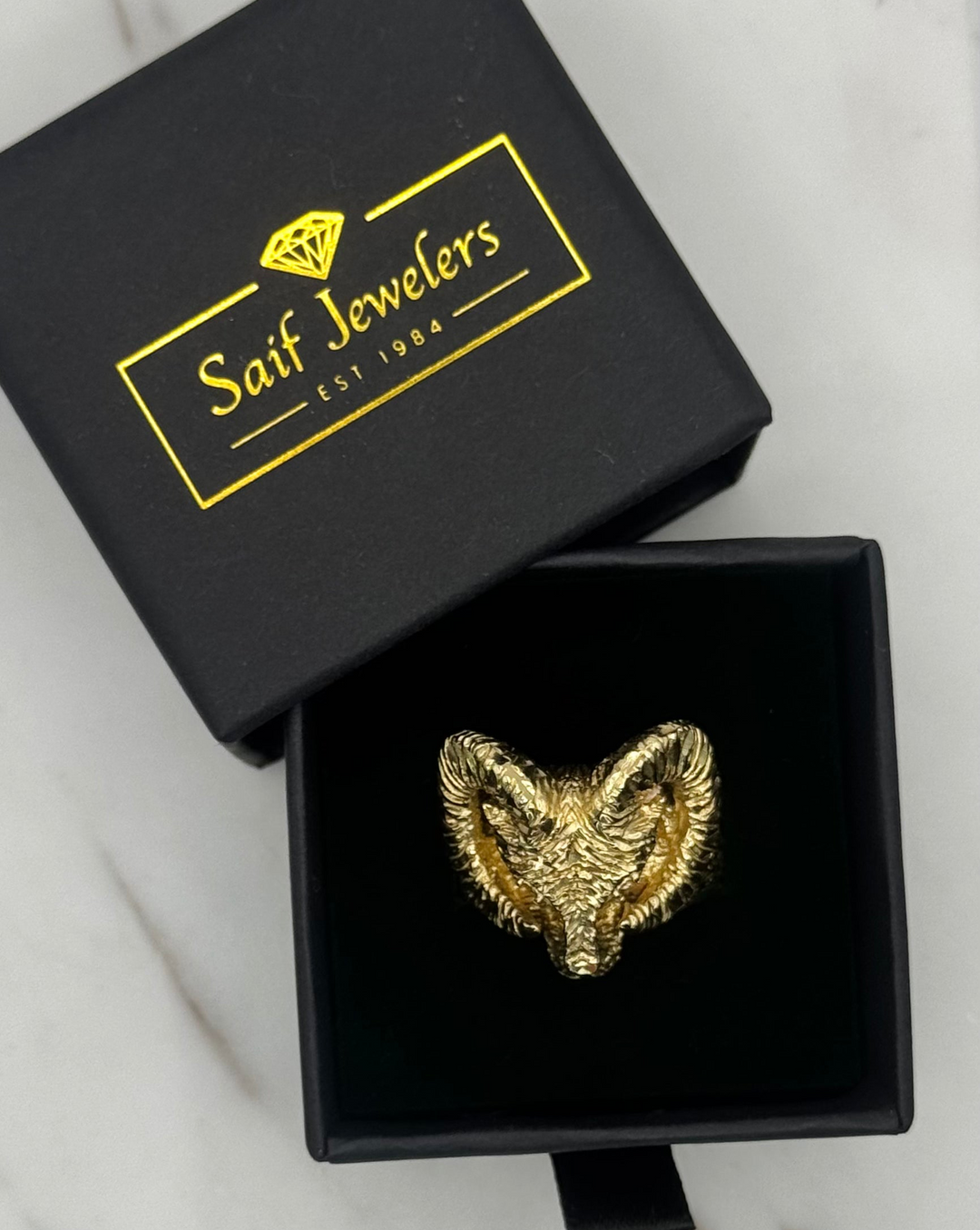 10K GOLD RAM’S HEAD RING