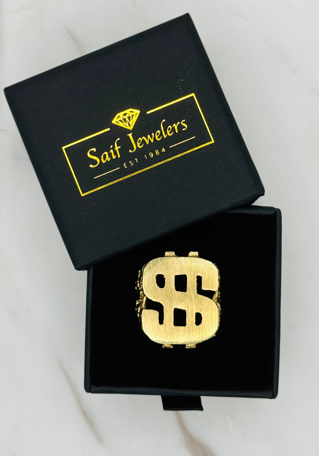 10K GOLD DOLLAR NUGGET CUT RING