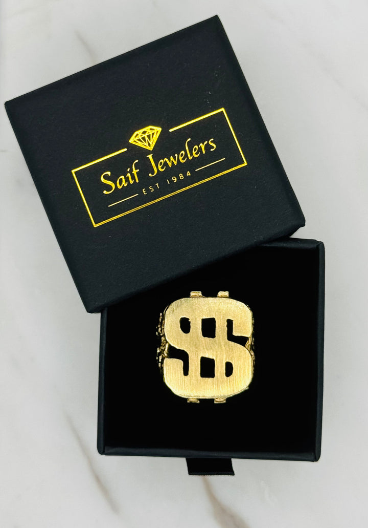 10K GOLD DOLLAR NUGGET CUT RING