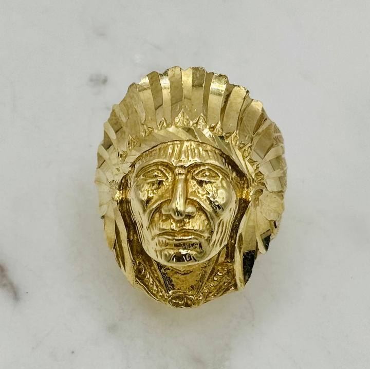 10K GOLD CHIEF’S HEAD RING