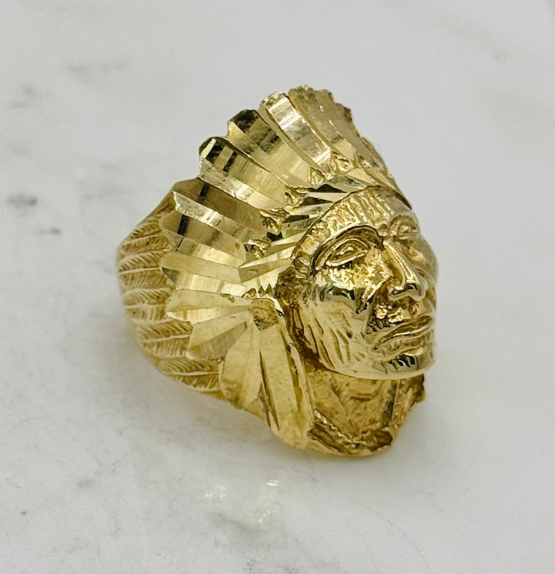 10K GOLD CHIEF’S HEAD RING