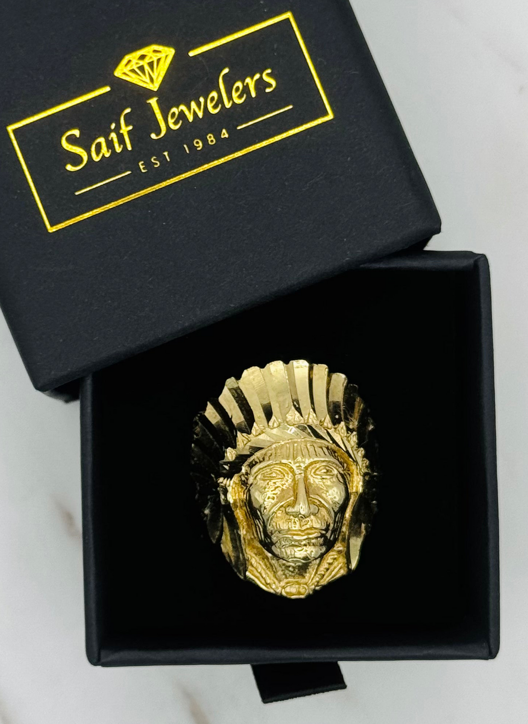 10K GOLD CHIEF’S HEAD RING