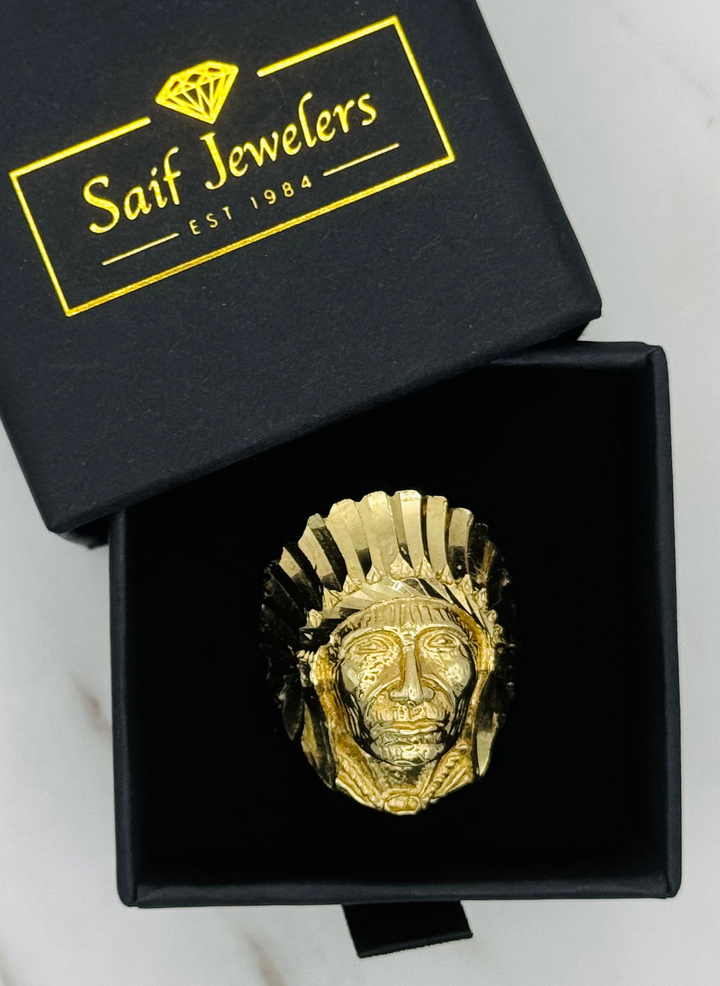 10K GOLD CHIEF’S HEAD RING