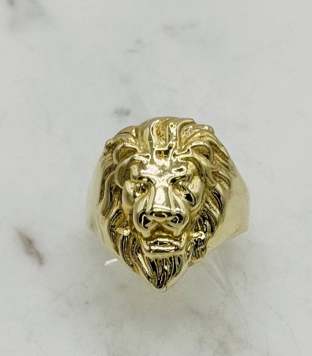 10K GOLD LION HEAD 3D RING