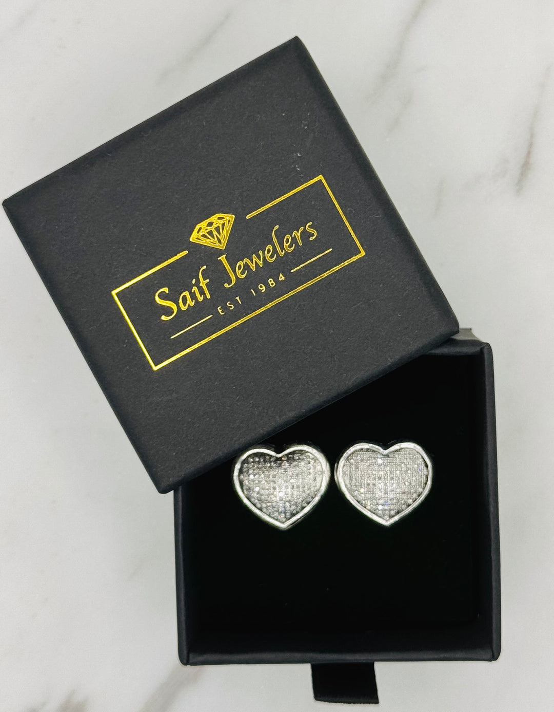 10K GOLD HEART DIAMOND STUDS