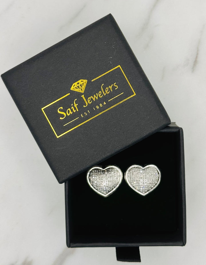 10K GOLD HEART DIAMOND STUDS