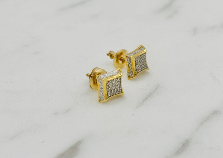 10K GOLD SQUARE DIAMOND STUDS
