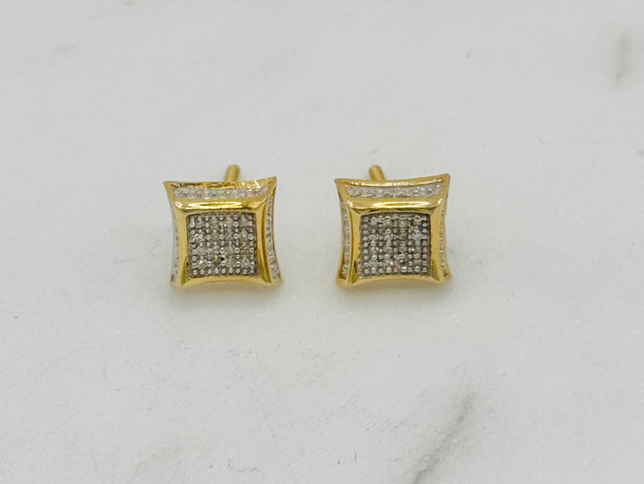 10K GOLD SQUARE DIAMOND STUDS