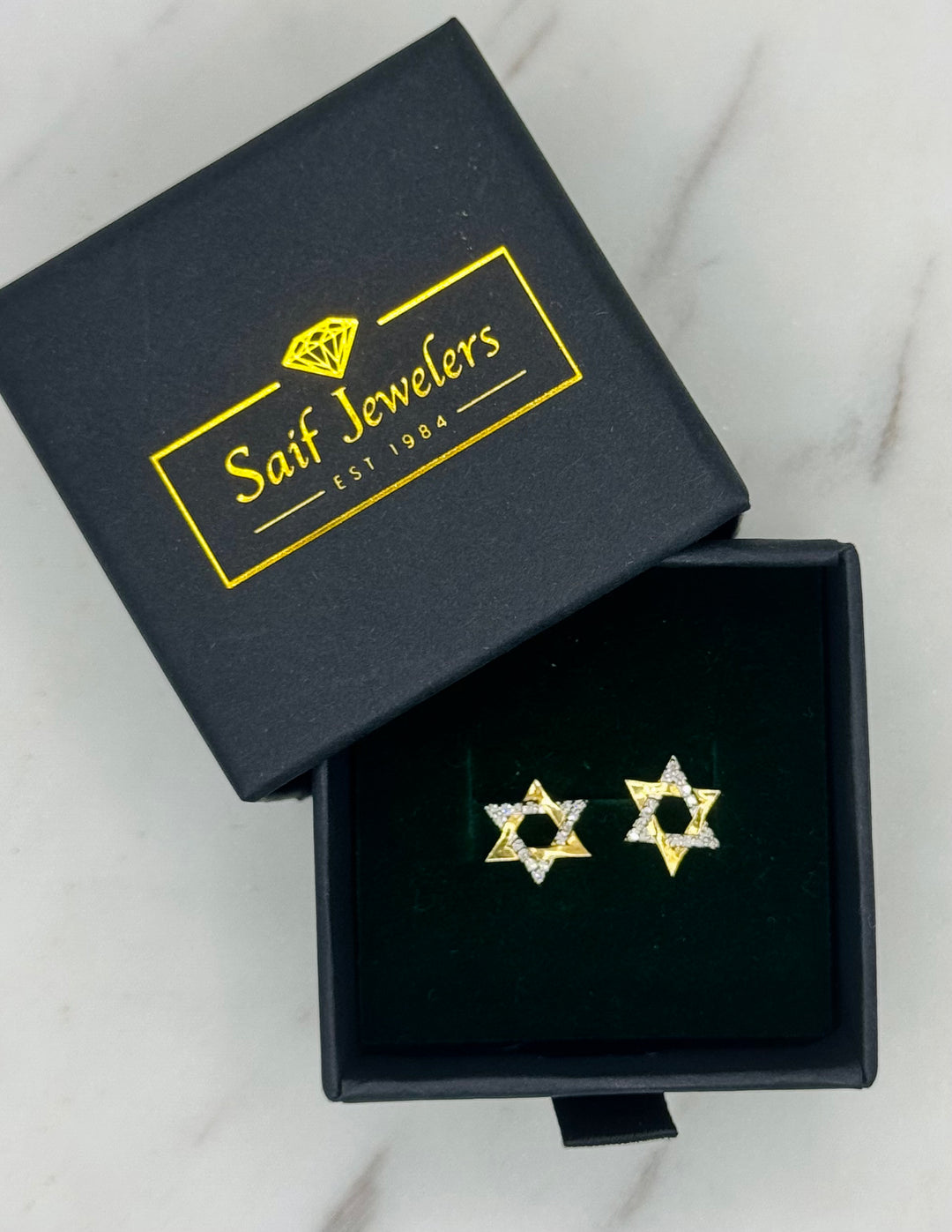10K GOLD STAR DIAMOND STUDS