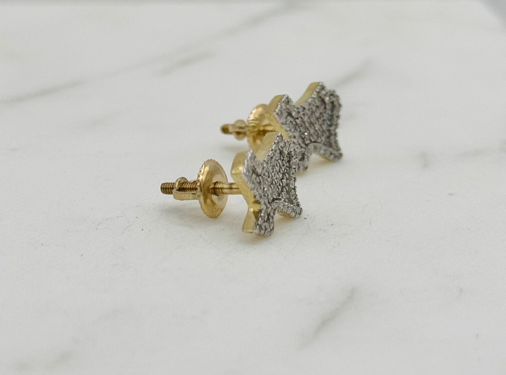 10K GOLD TEXAS DIAMOND STUDS